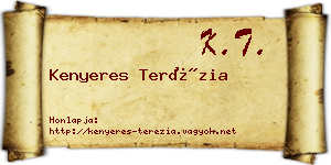 Kenyeres Terézia névjegykártya